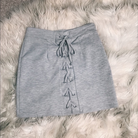 Windsor Dresses & Skirts - Gray lace up pencil skirt